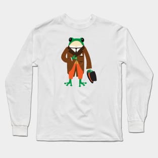 Dapper frog in a houndstooth suit Long Sleeve T-Shirt